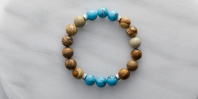 10MM PICTURE JASPER W/ TURQUOISE