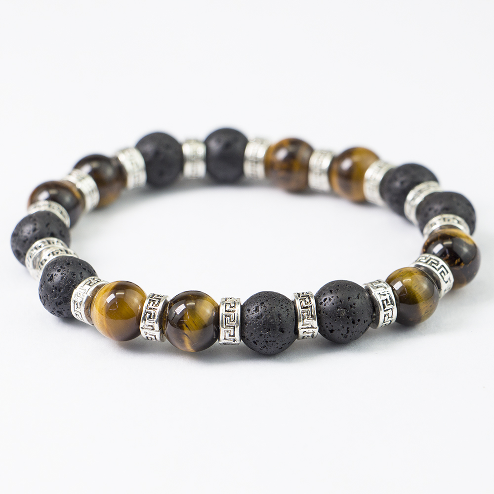 10MM TIGER EYE/LAVA STONE