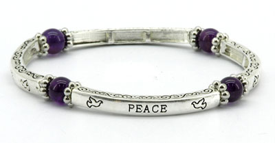 BANGLE - PEACE - ASST STONES 