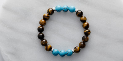 10MM TIGER EYE W/ TURQUOISE