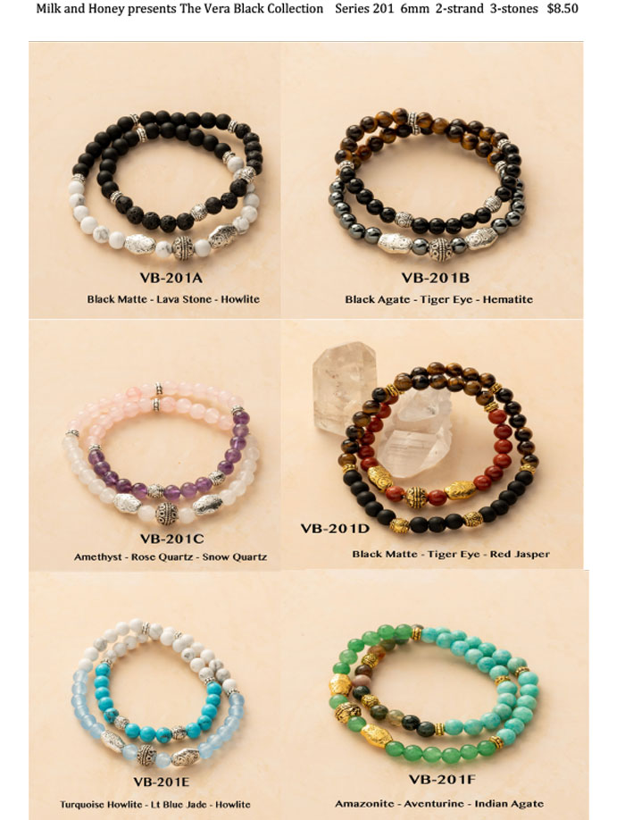 6mm  2-STRAND  3 STONE TYPES